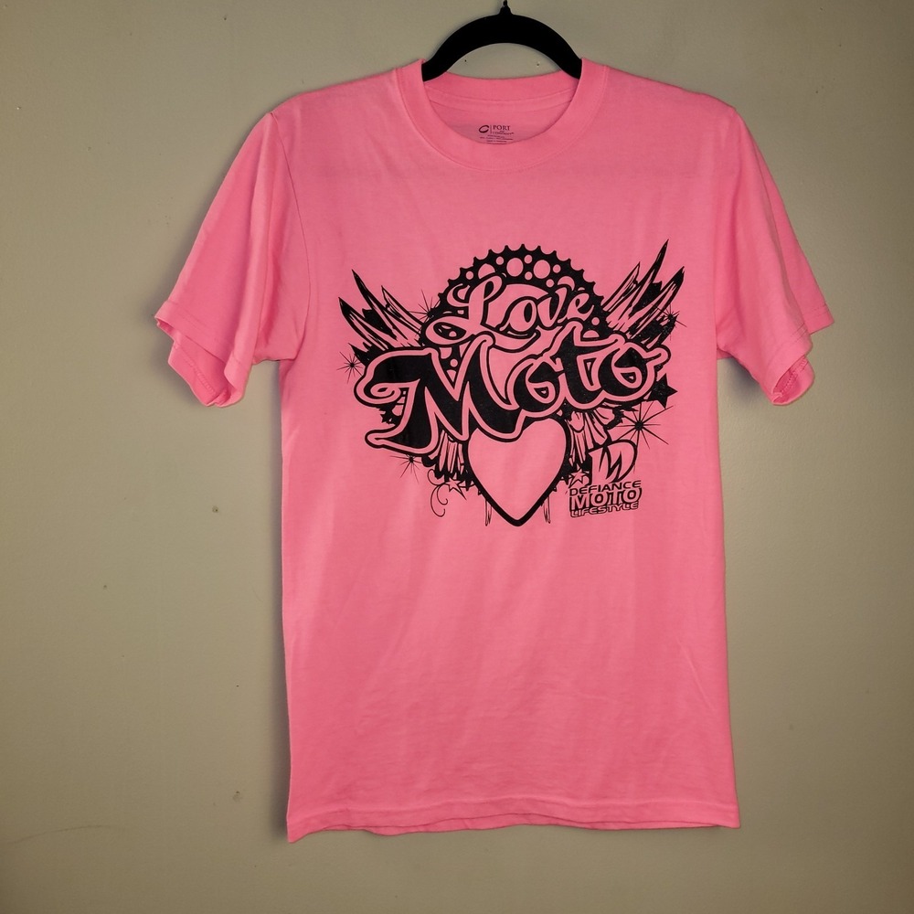 Bernacchi 10 Defiance Moto Lifestyle T Shirt Pink Love‎ Moto Graphic Tee S